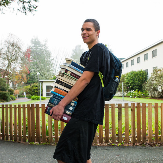 Student with books