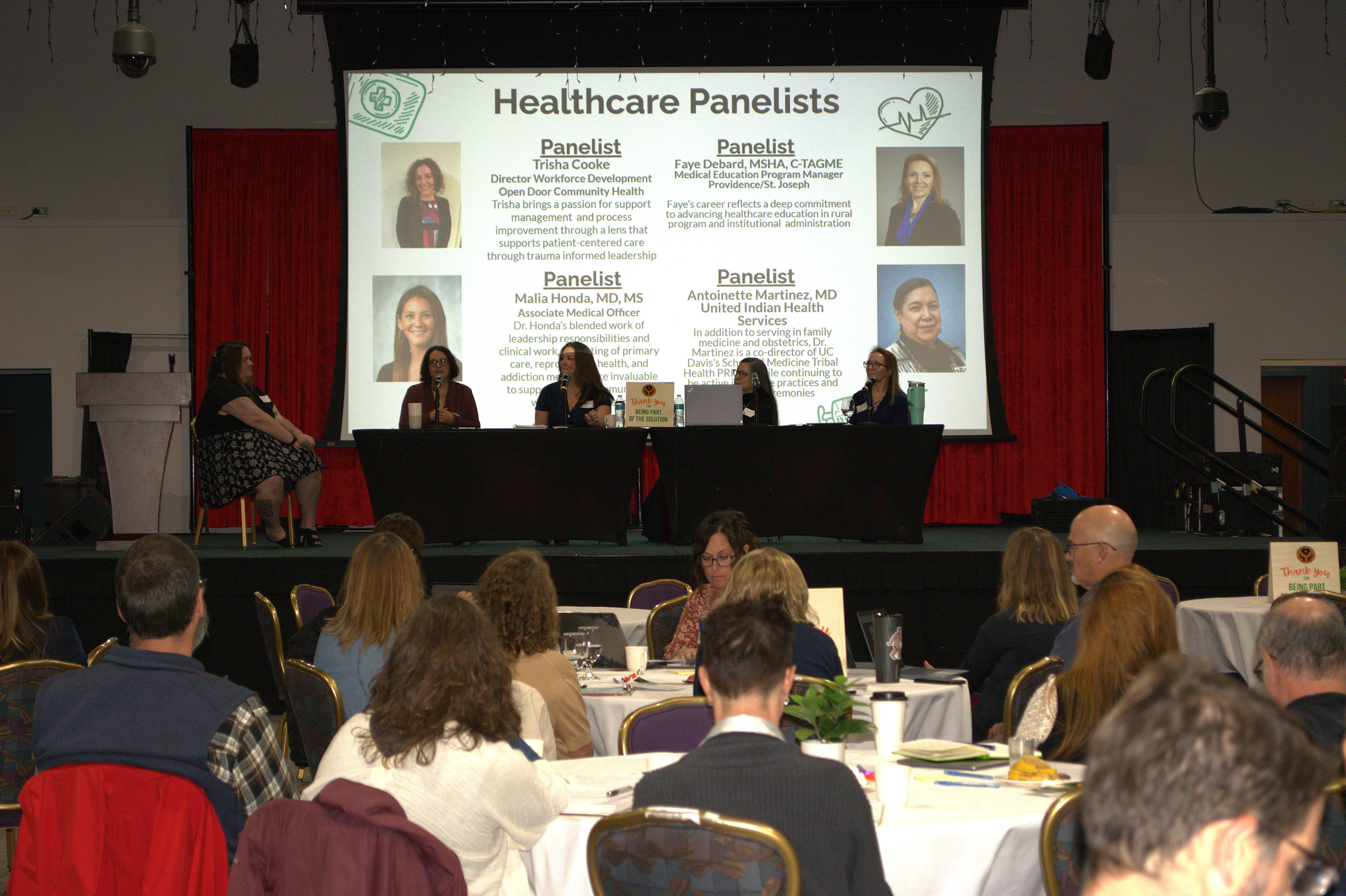 Healthcare Panelists ( From Left to Right: Logan, Trisha C., Malia H., Antoinette M., Faye D.)